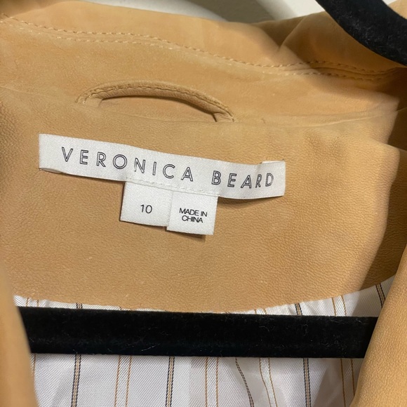 Veronica Beard Nevis Tailored Leather Cropped Blazer - Picture 7 of 10